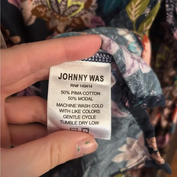 Johnny Was The Carly PJ Pajama Shirt Top Size XL Floral Delfino Print - Picture 4 of 5